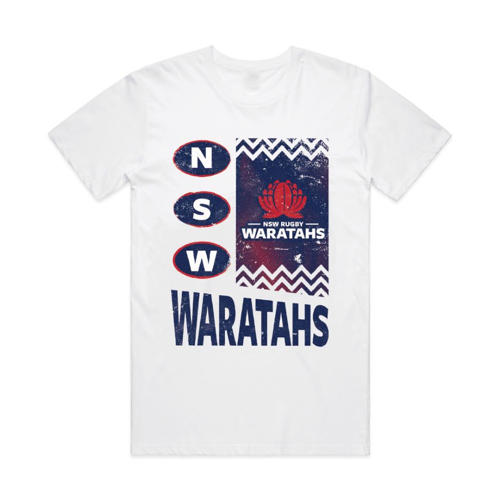 NSW Waratahs 2026 Adults White Supporter Tee